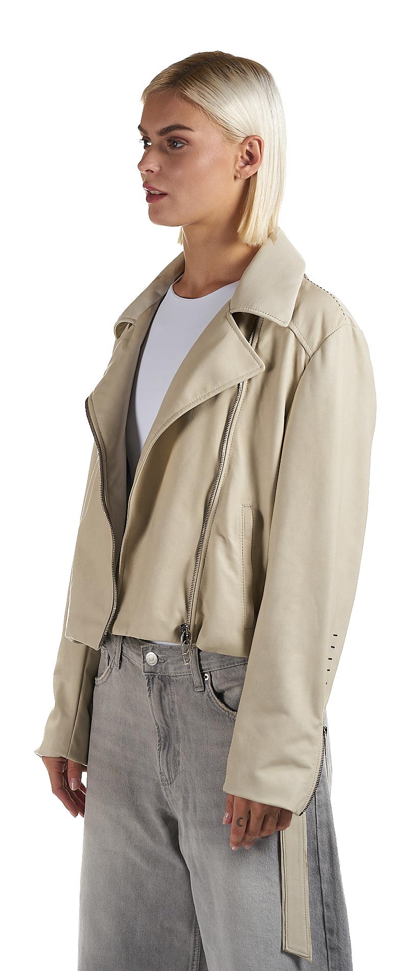 DANIELE BASTA LEATHER AND SILVER JACKET 